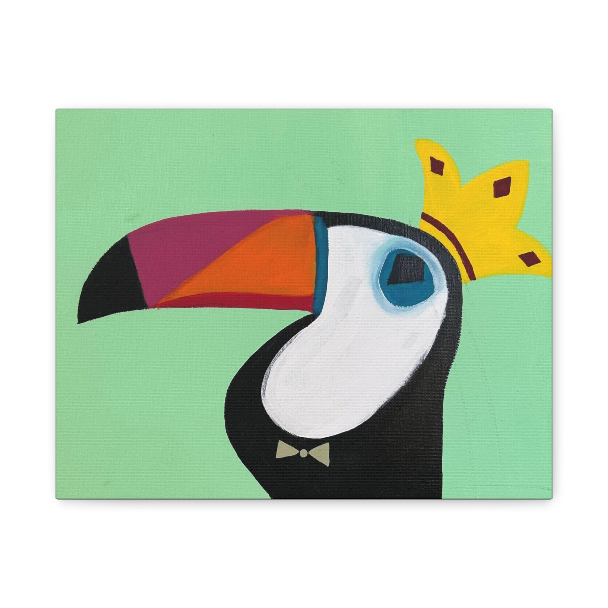 Franklin The Toocan Canvas Wall Art – Colorful Tropical Bird Painting
