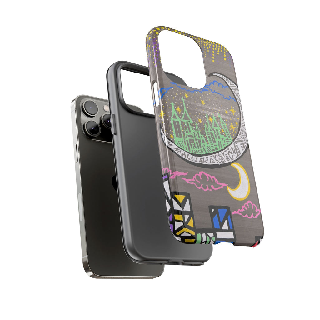 Protective Phone Case — Night City Moon Illustration