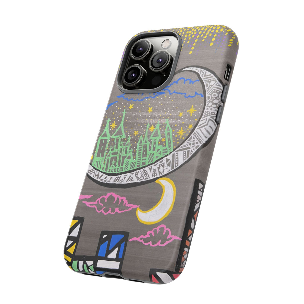 Protective Phone Case — Night City Moon Illustration