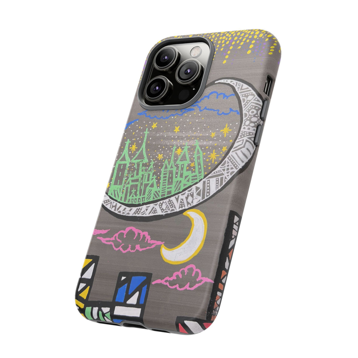 Protective Phone Case — Night City Moon Illustration