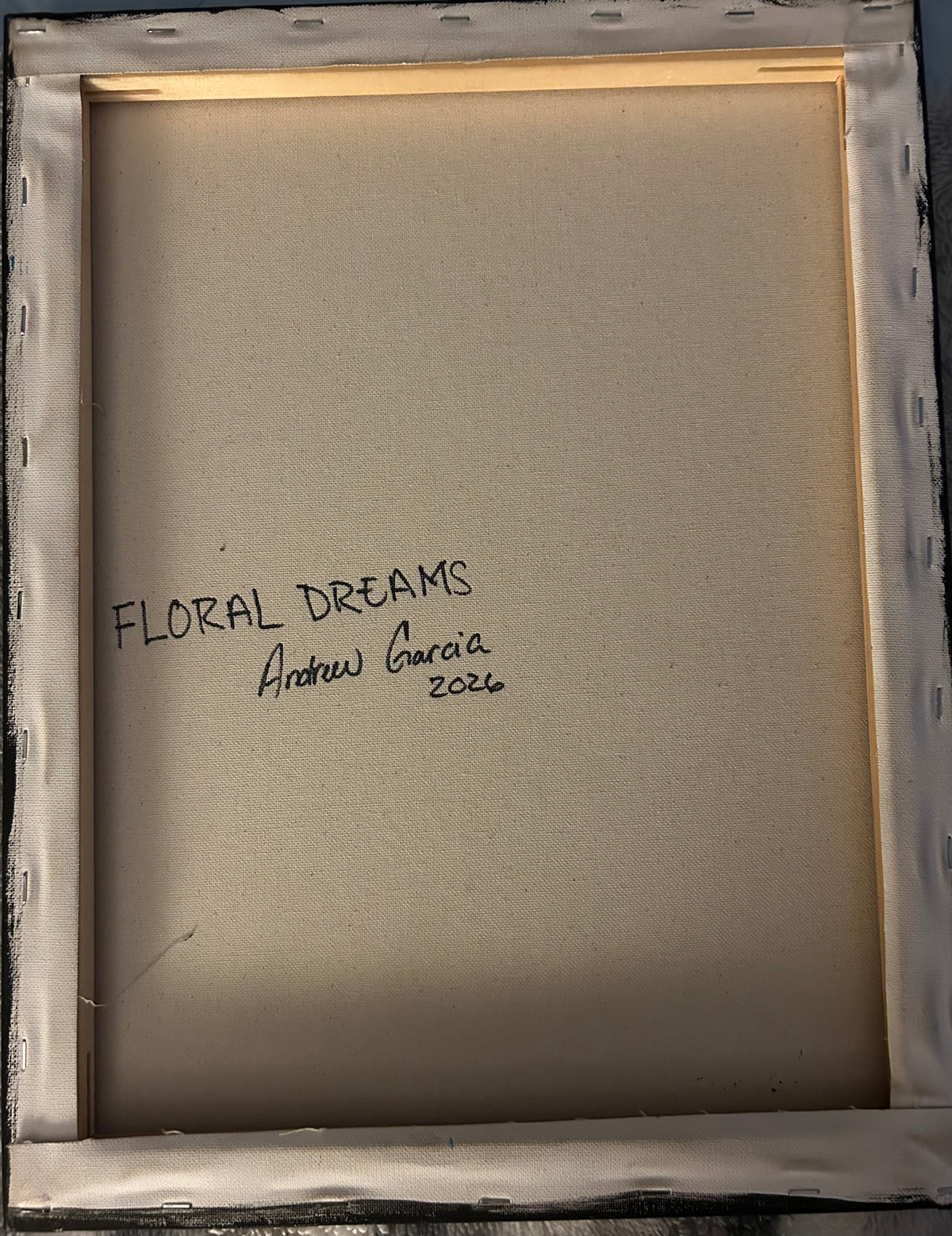 Floral Dreams Original Artwork, 18"x14" Stretched Canvas